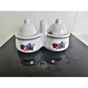 Houston Harvest Gifts Vintage Jam/Jelly Condiments Server Set w/Handle Ceramic